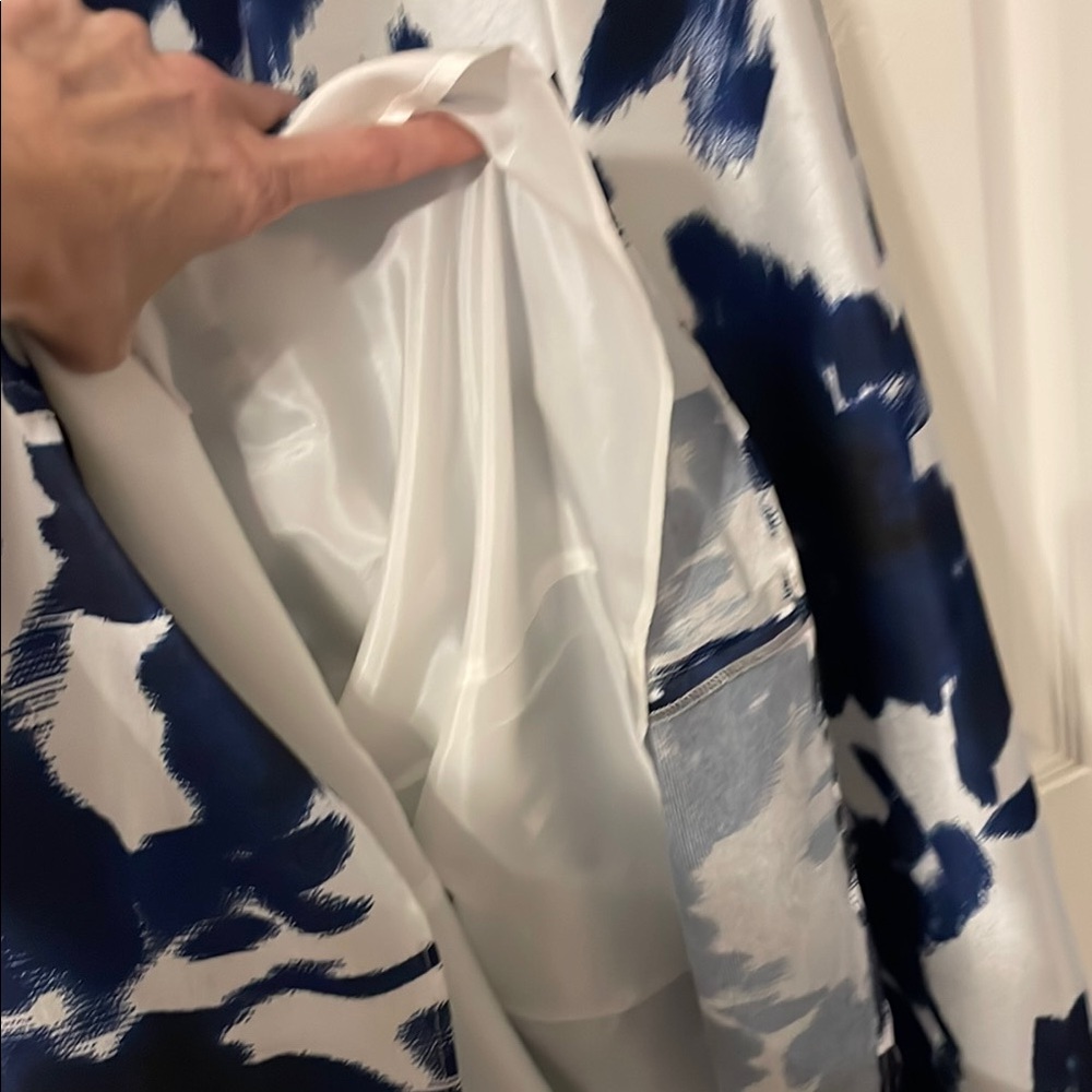 Fit & flare Adrianna Papell Blue & White Dress, great wedding guest dress - Picture 10 of 10